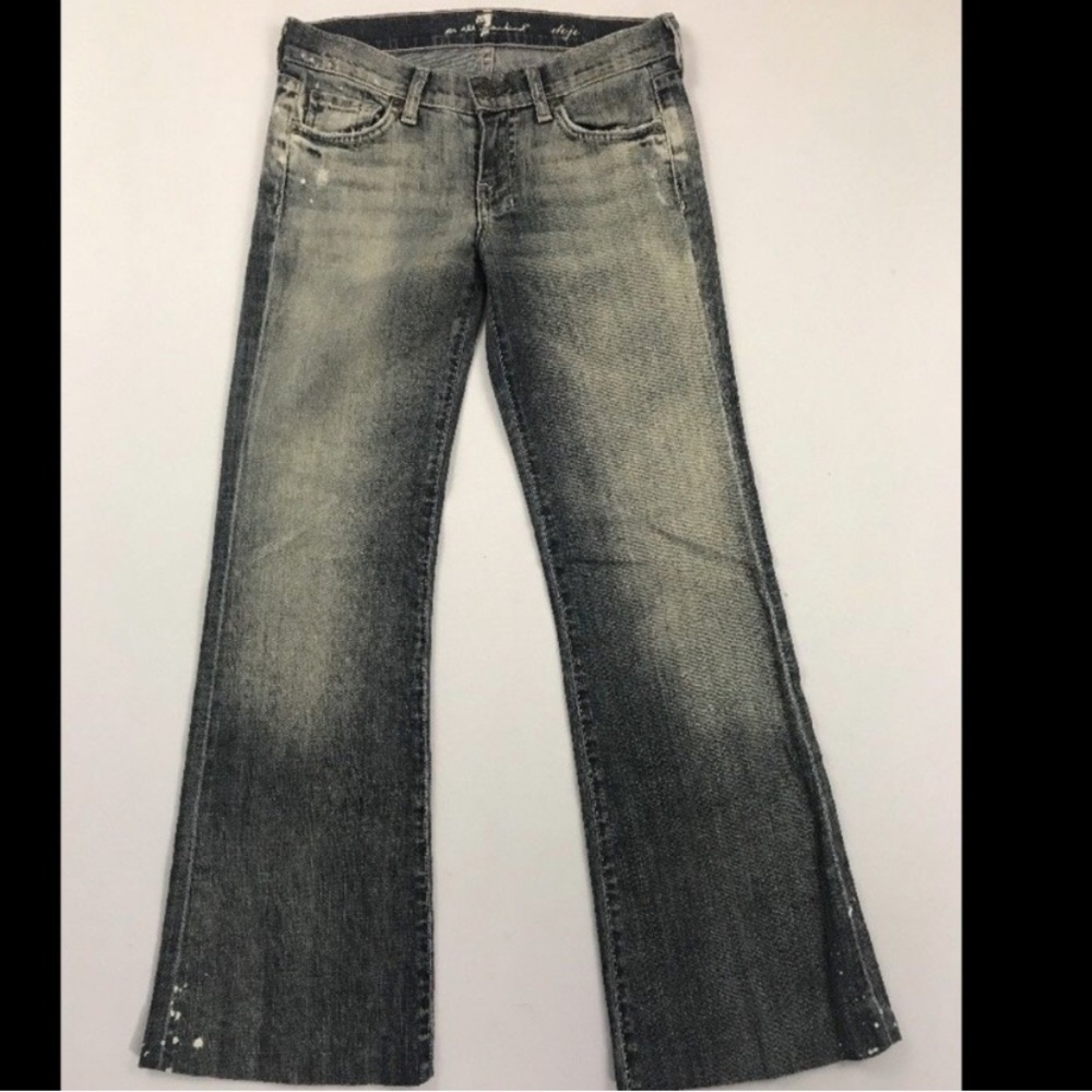 7 For All Mankind Women's Blue Dojo Boot Cut Jeans